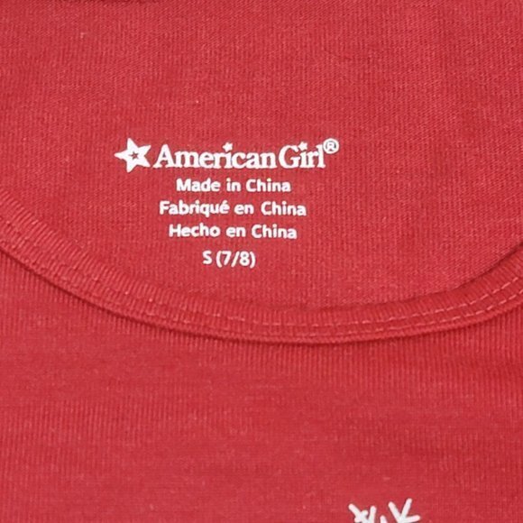 American Girl Size Small 7/8 Playful Polar Bear‎ Red PJ Top - Picture 4 of 5
